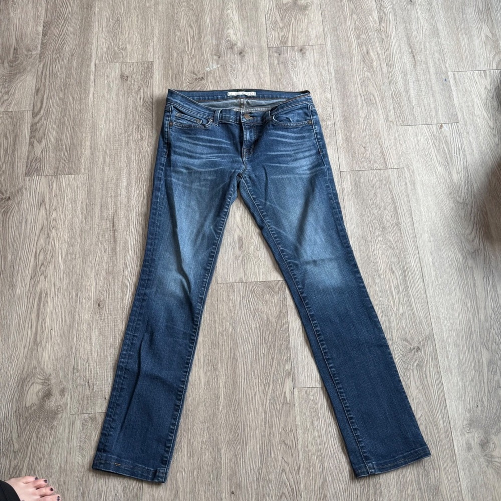 J Brand The Pencil Leg Jeans Air Wash Dark Indigo Slim Fit Denim Size 29